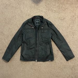 Men's Buckle Black Military Jacket (Medium) Black